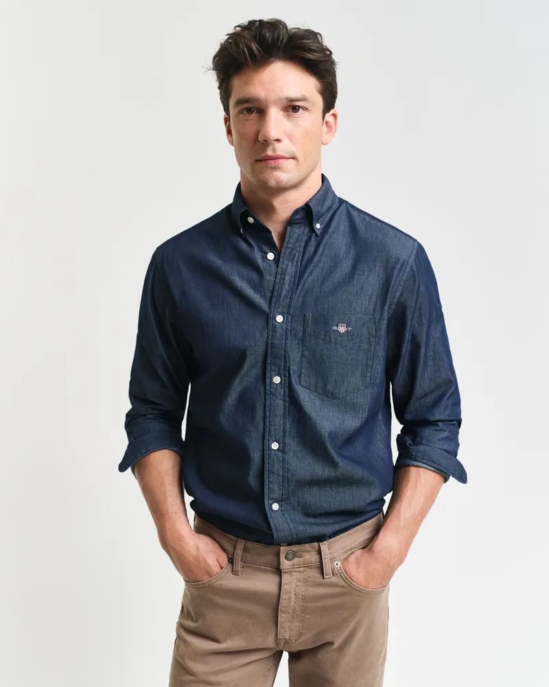 Gant Herren Regular Fit Indigo Hemd 