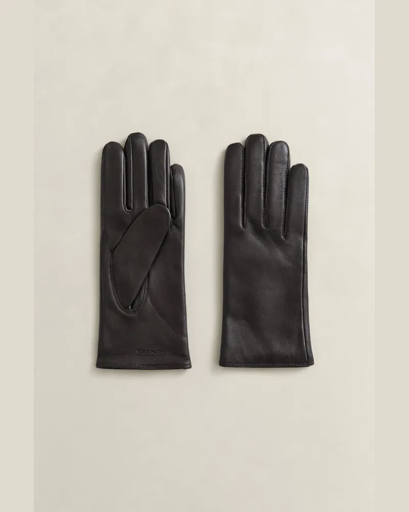 Gant Damen Lederhandschuhe mit Kaschmirfutter DEEP Braun Deep