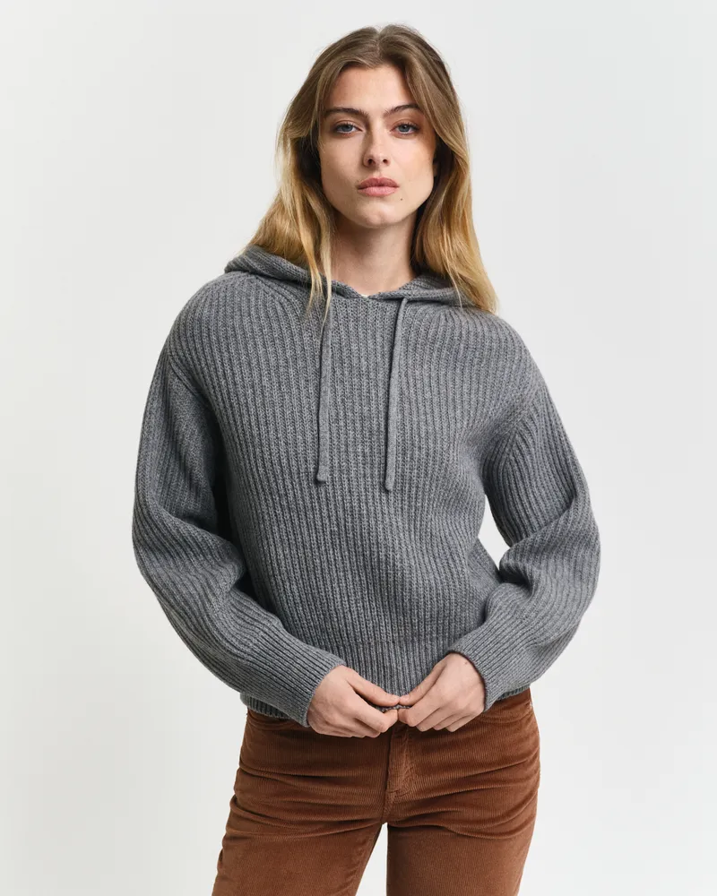 Gant Damen Rippstrick Hoodie 