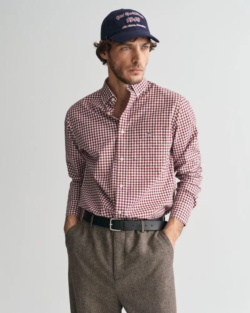 Gant Herren Regular Fit Classic Popeline Hemd mit Vichy-Karo 
