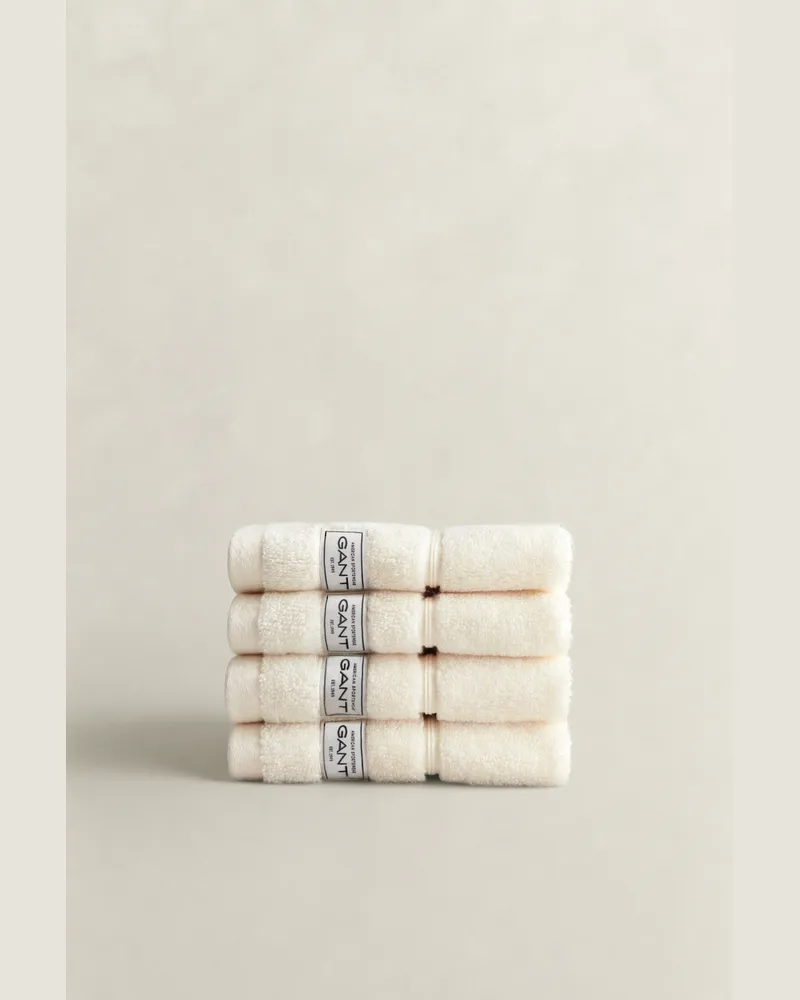 Gant Wohnaccessoires Premium Handtücher 30 x 30 im 4er-Pack SUGAR Weiß Sugar
