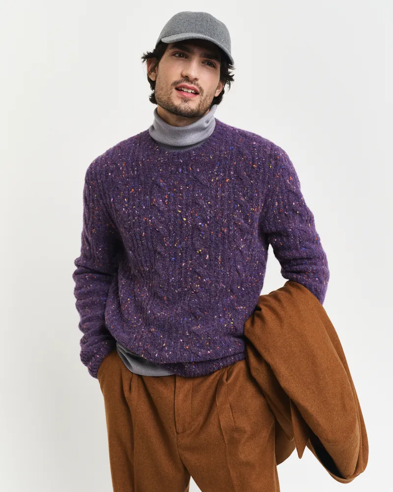 Gant Herren Bouclé Zopfstrick Pullover 