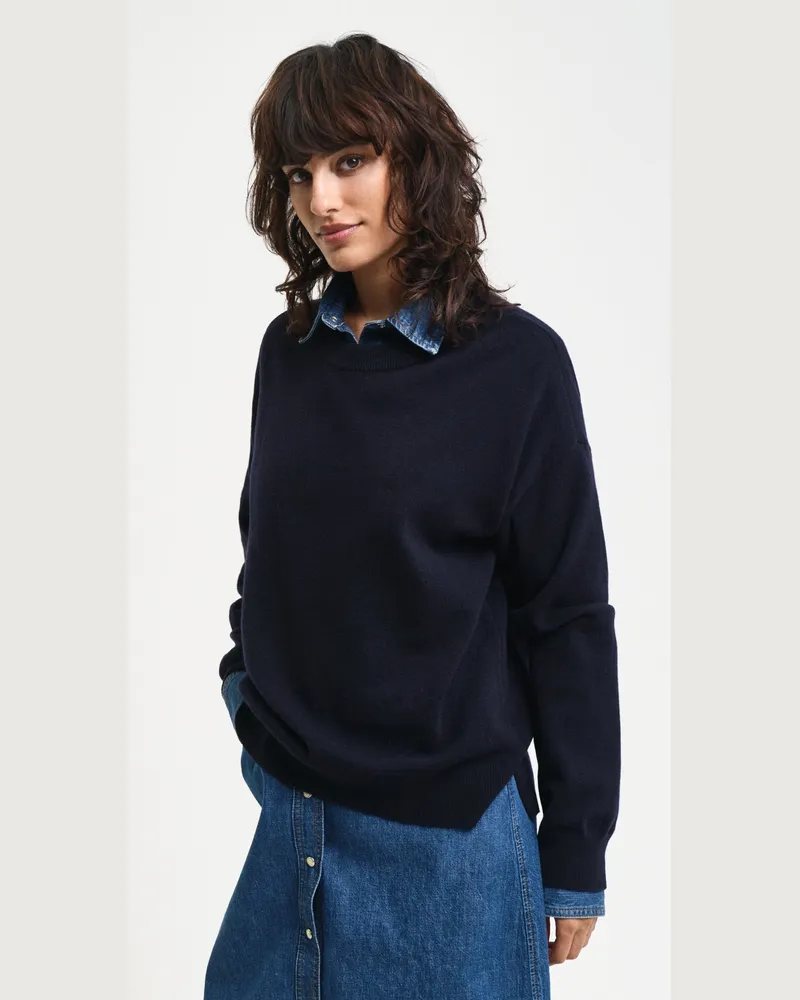 Gant Damen Rundhalspullover aus Super Fine Lambswool 