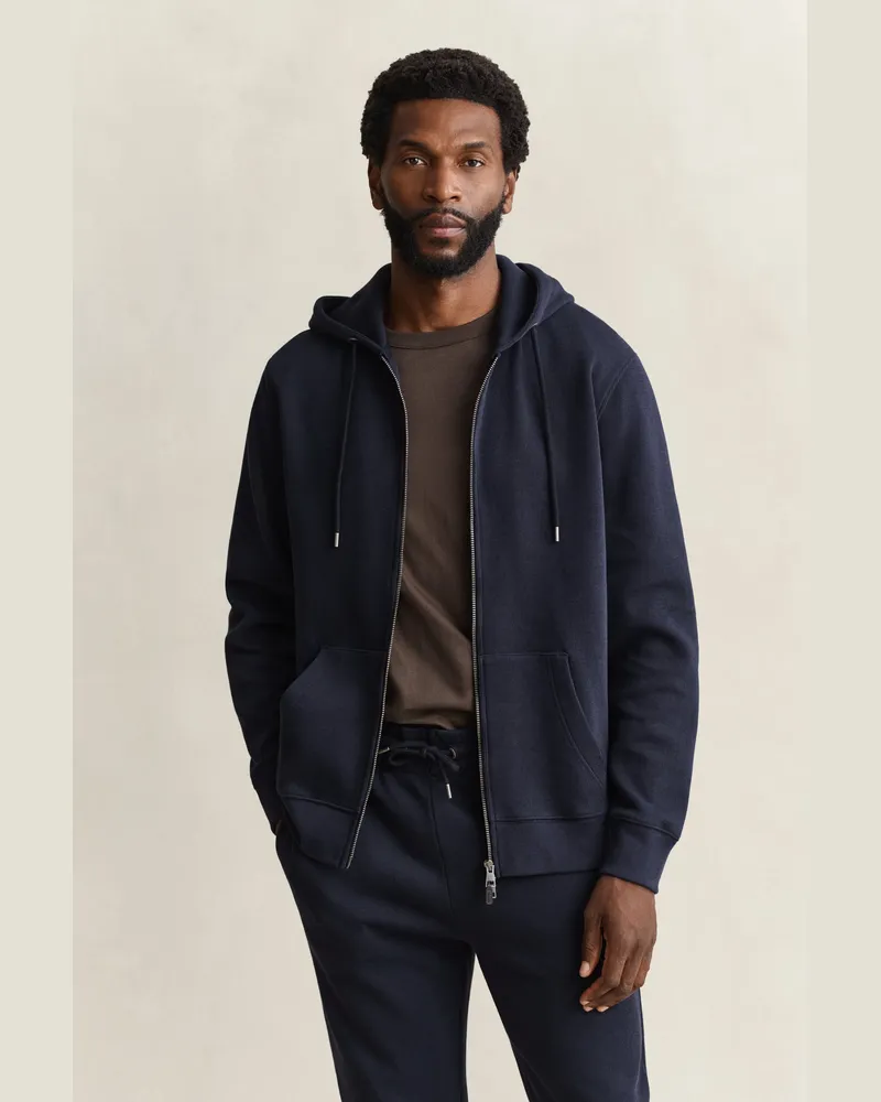 Gant Herren Sweatjacke mit Reißverschluss EVENING Blau Evening