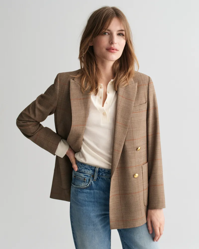Gant Damen Regular Fit Club Blazer mit Karomuster 