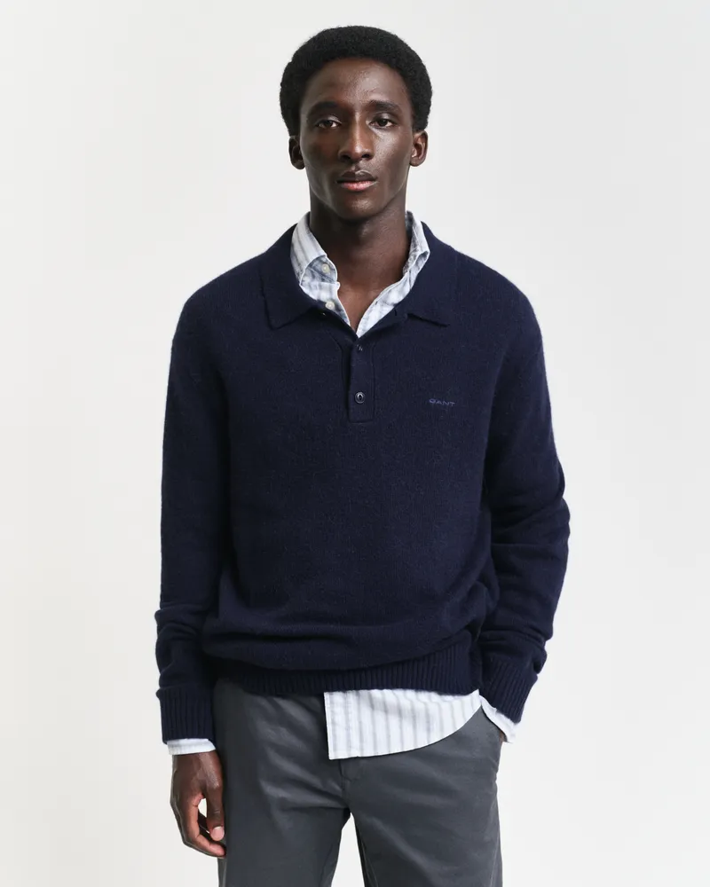 Gant Herren Polopullover aus Wollgemisch 