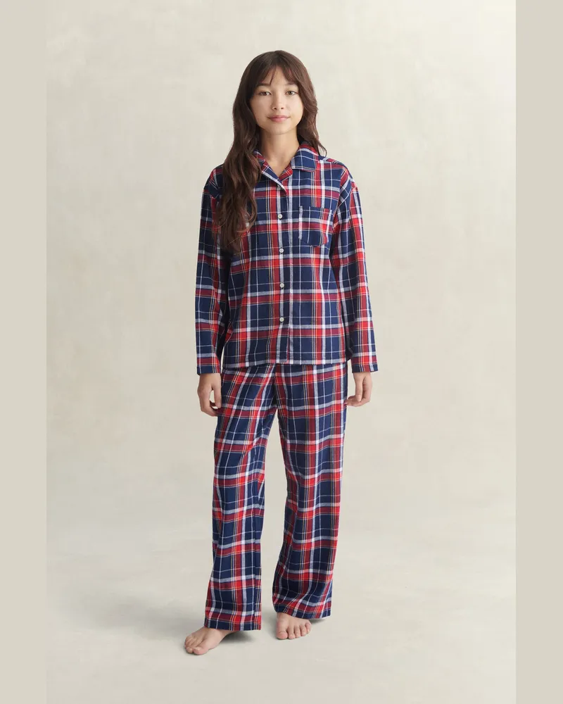 Gant Teenager Flanellpyjama mit Tartan-Muster EVENING Blau Evening