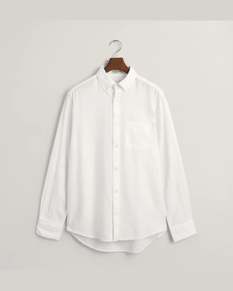 Gant Herren Regular Fit Baumwoll Leinen Hemd mit Struktur