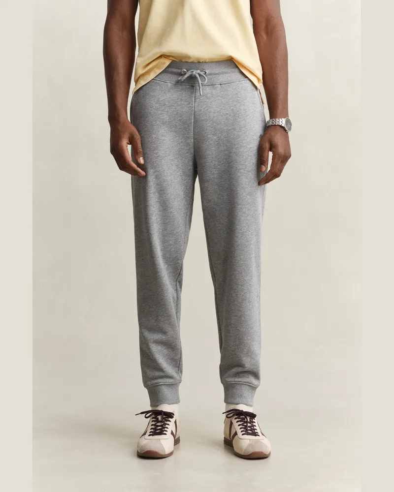Gant Herren Shield Sweathose Grau MELANGE Grau
