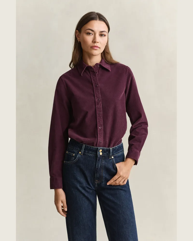 Gant Damen Regular Fit Cordhemd DARKENED WINE Darkened