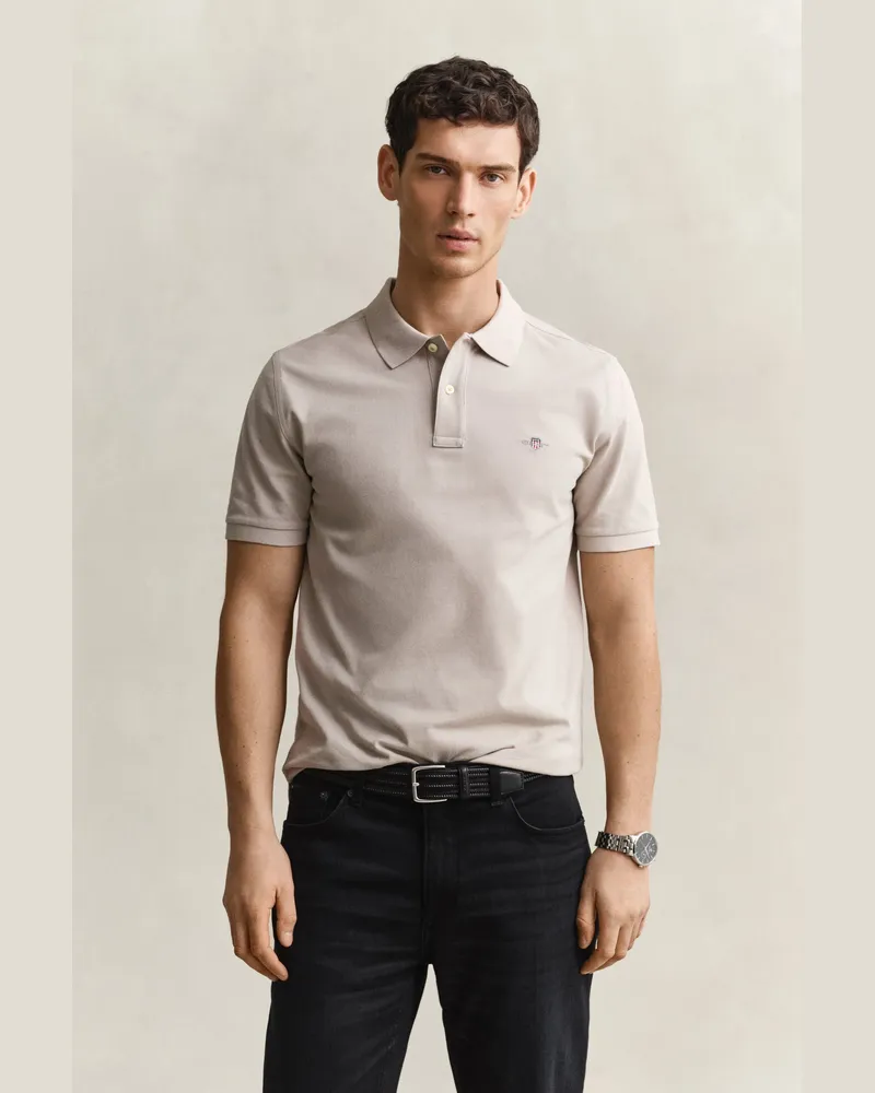 Gant Herren Classic Regular Fit Poloshirt CLAY BEIGE Clay