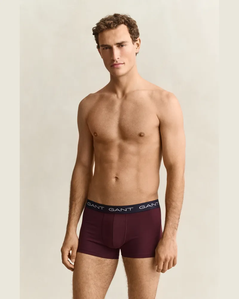 Gant Herren 3er-Pack Boxershorts DARKENED WINE Darkened