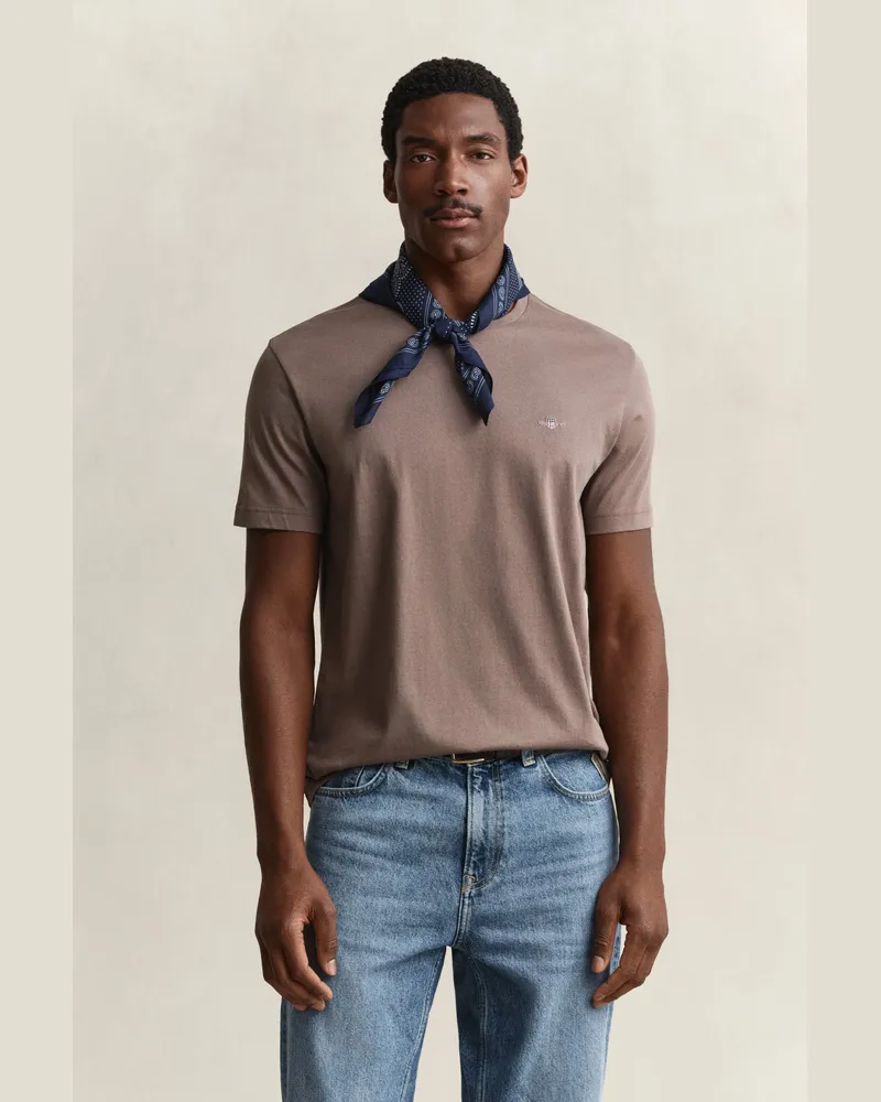 Gant Herren Regular Fit Shield T-Shirt FADED TAUPE Faded
