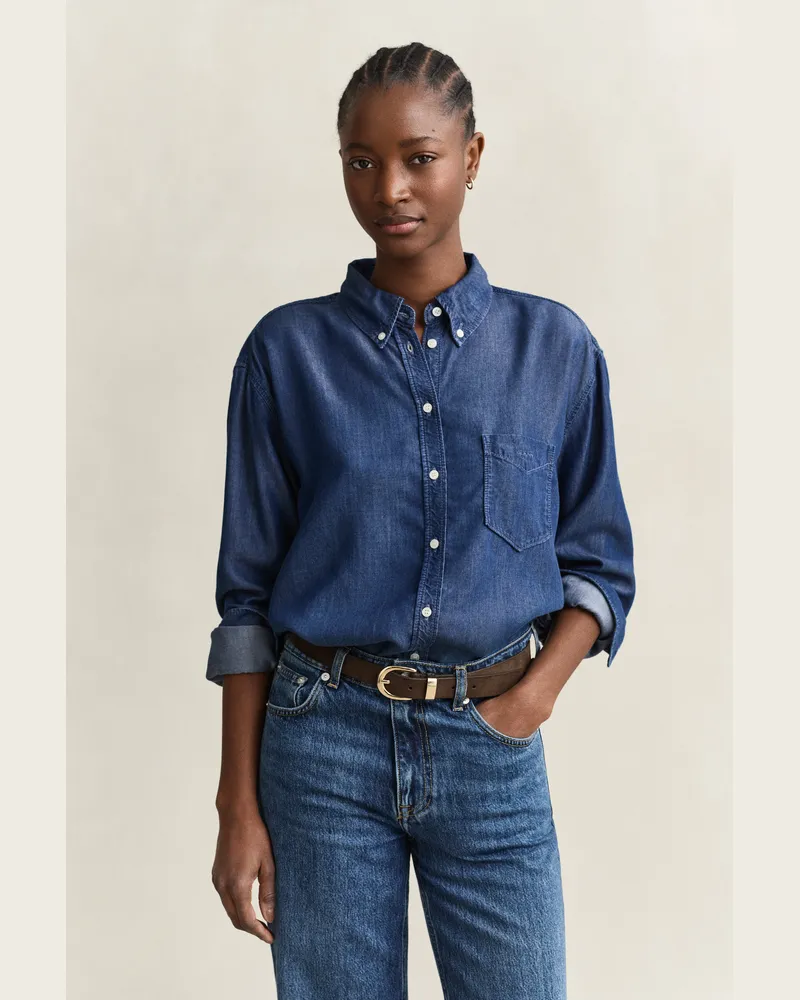 Gant Damen Indigo Bluse INDIGO Indigo