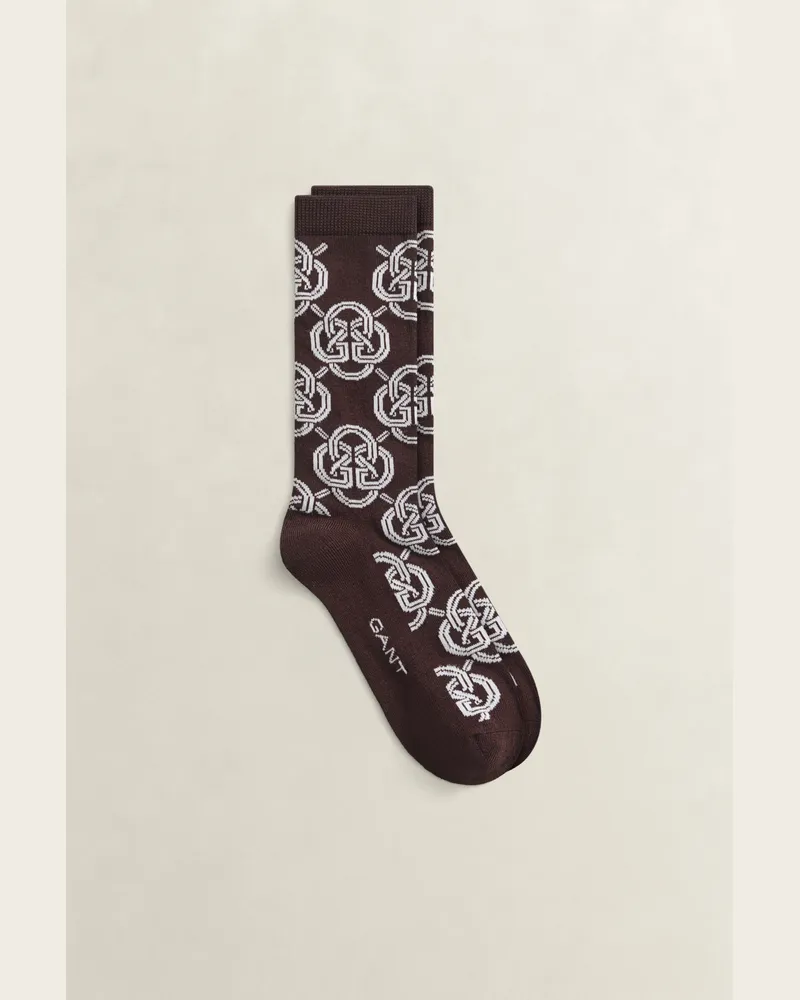 Gant Damen Monogram Socken DEEP Braun Deep