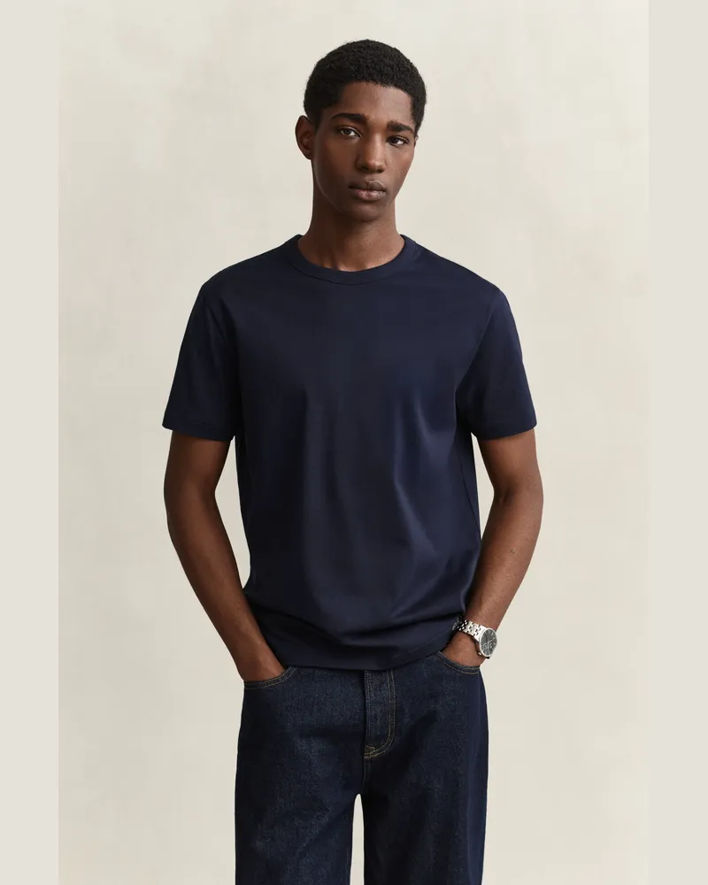Gant Herren T-Shirt aus Pima-Baumwolle EVENING Blau Evening