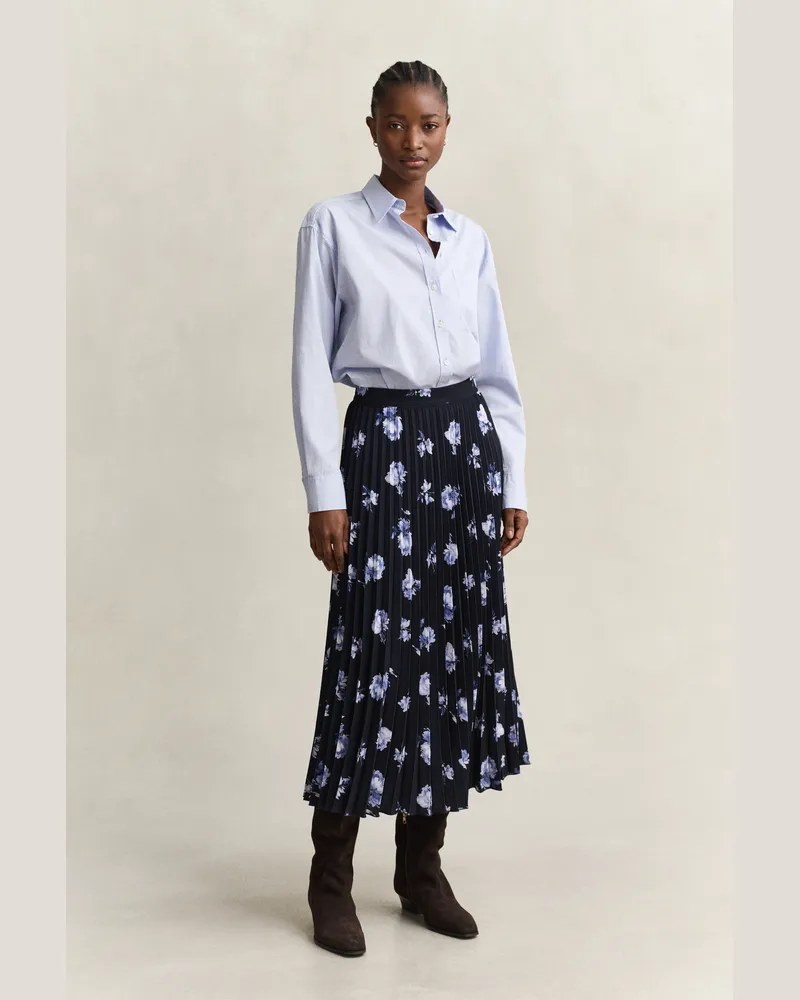 Gant Damen Faltenrock mit Blumenprint EVENING Blau Evening