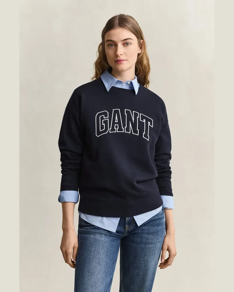 Gant Damen Graphic Sweatshirt EVENING Blau Evening
