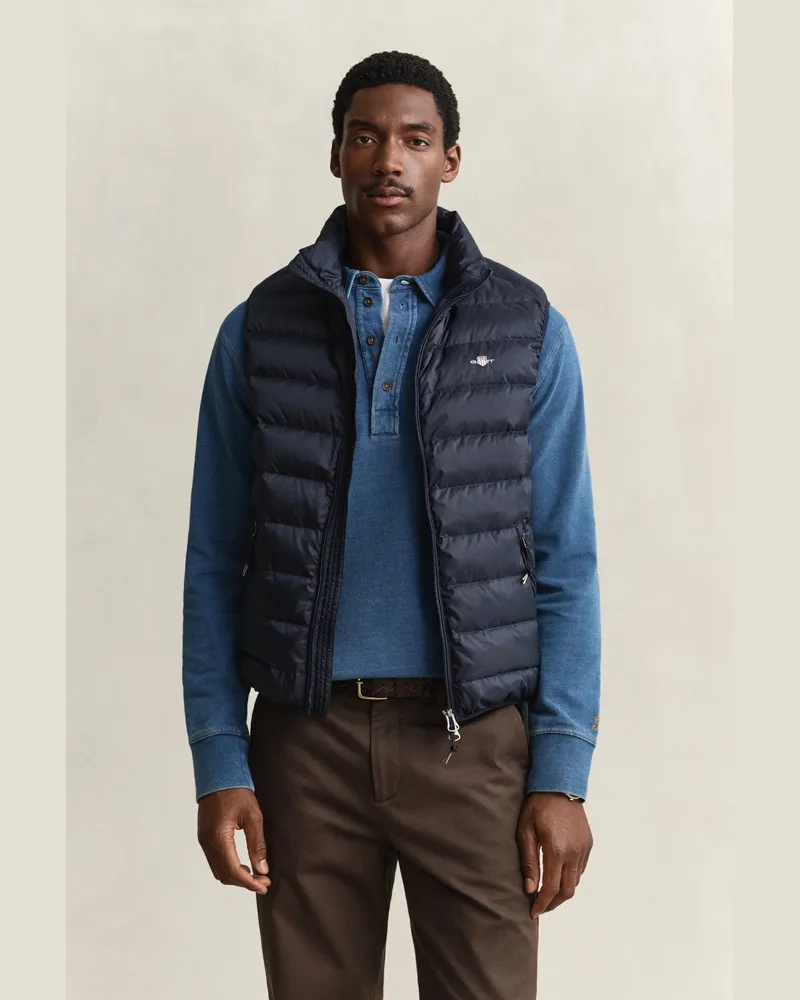Gant Herren Leichte Daunenweste EVENING Blau Evening