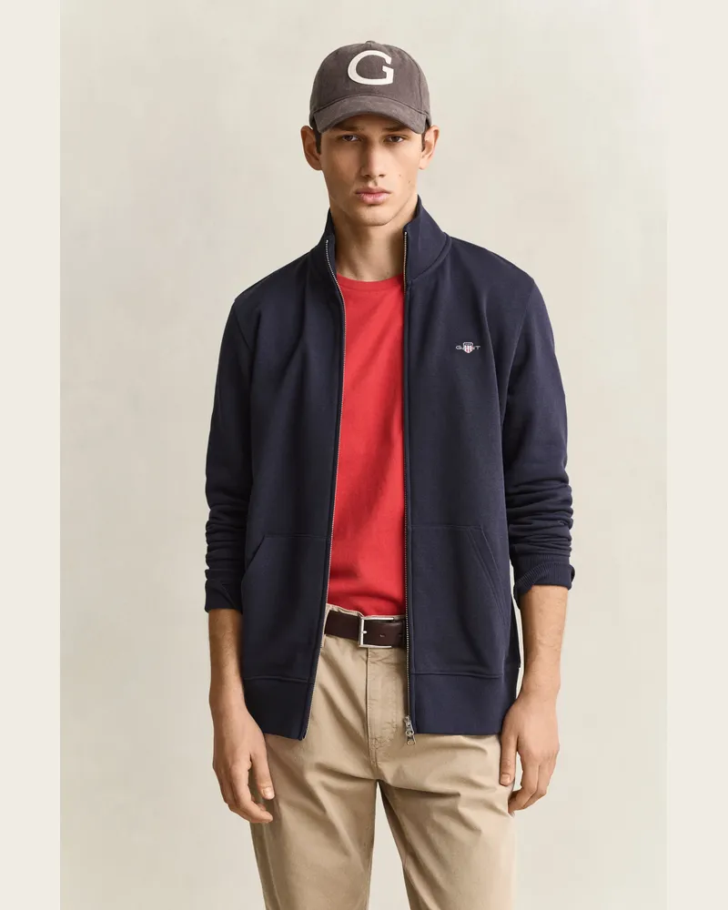 Gant Herren Shield Sweatjacke EVENING Blau Evening