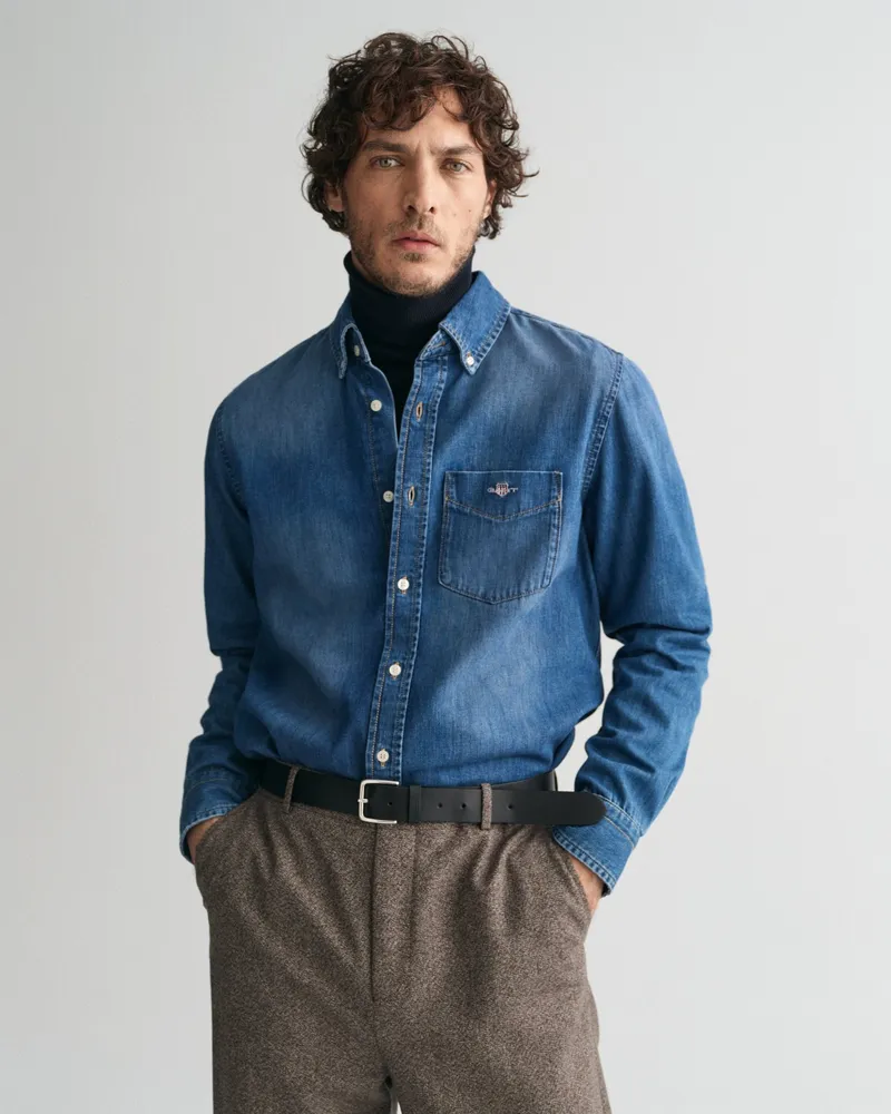 Gant Herren Regular Fit Jeansbluse 