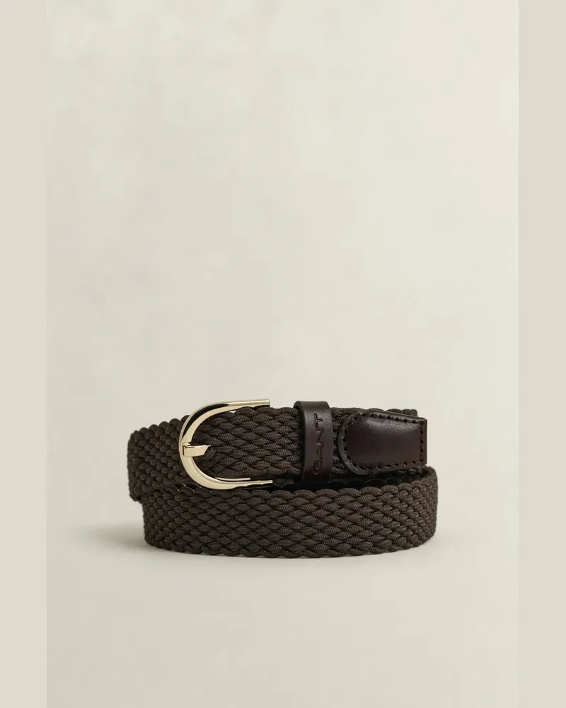 Gant Damen Geflochtener Gürtel Schwarz Braun Schwarz