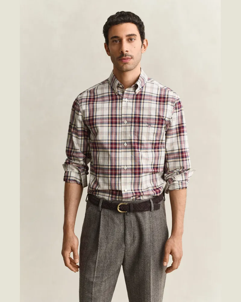 Gant Herren Karohemd aus Popeline DEEP GRAPE WINE Deep