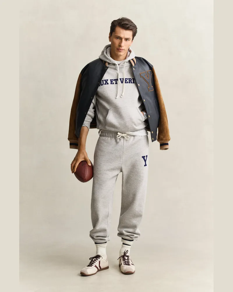 Gant Herren Gant x Yale Hoodie Grau MELANGE Grau