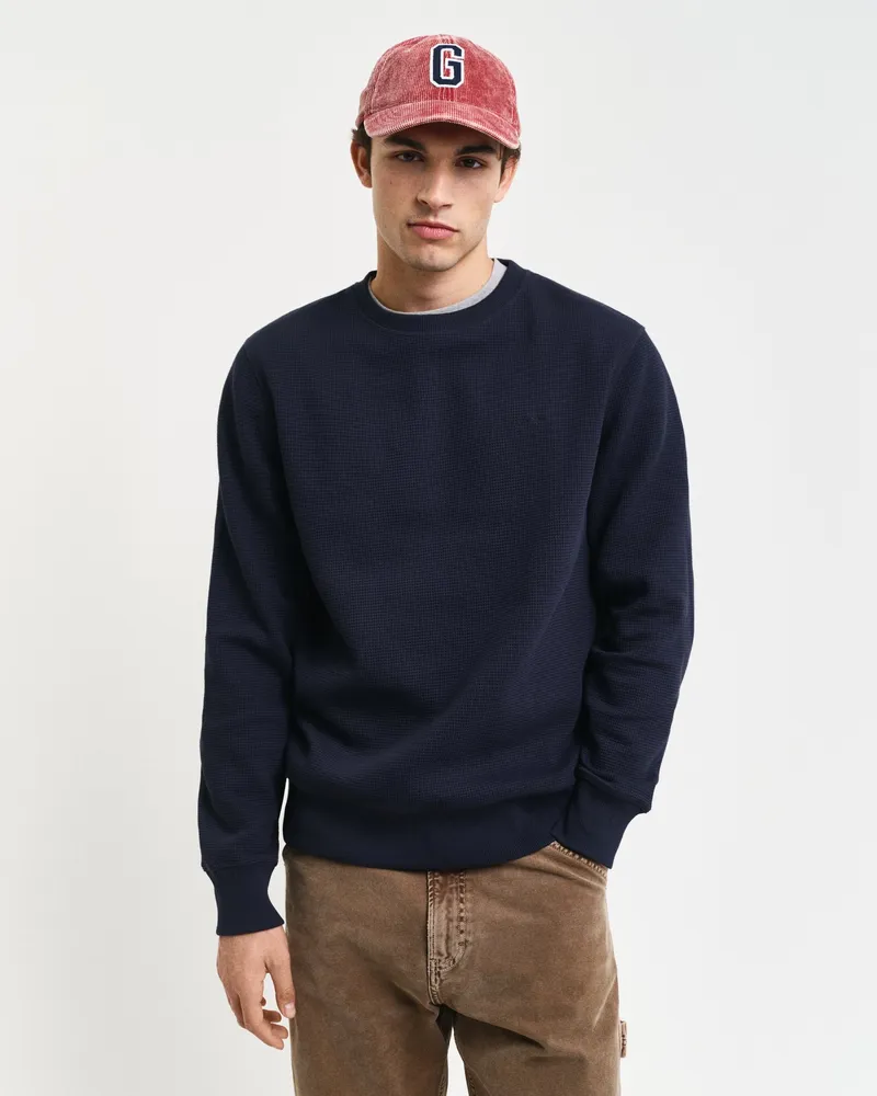 Gant Herren Waffle Textured Rundhals-Sweatshirt 