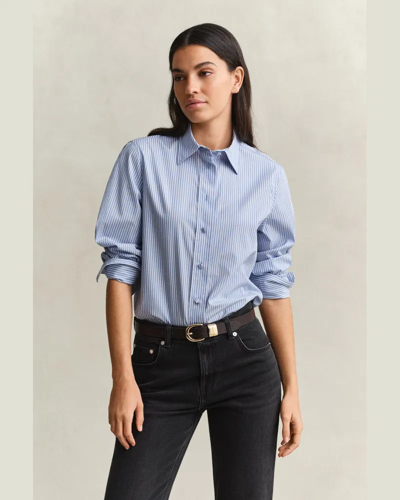 Gant Damen Gestreifte Bluse mit Passe MISTY LAVENDER Misty