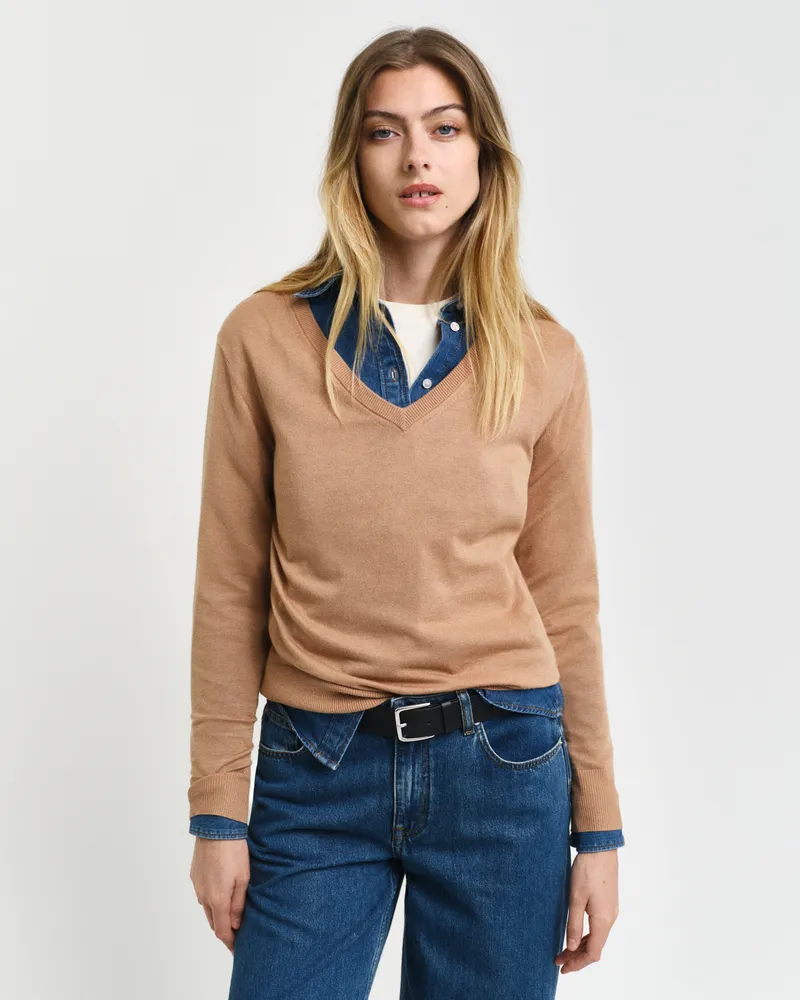 Gant Damen Feinstrick V-Neck Pullover 