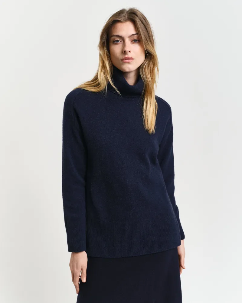 Gant Damen Herringbone Rollkragenpullover mit Detail 