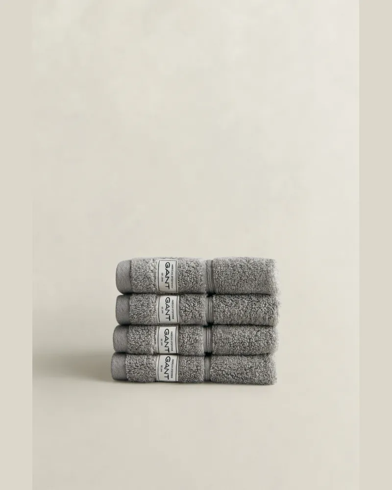 Gant Wohnaccessoires Premium Handtücher 30 x 30 im 4er-Pack CONCRETE Grau Concrete