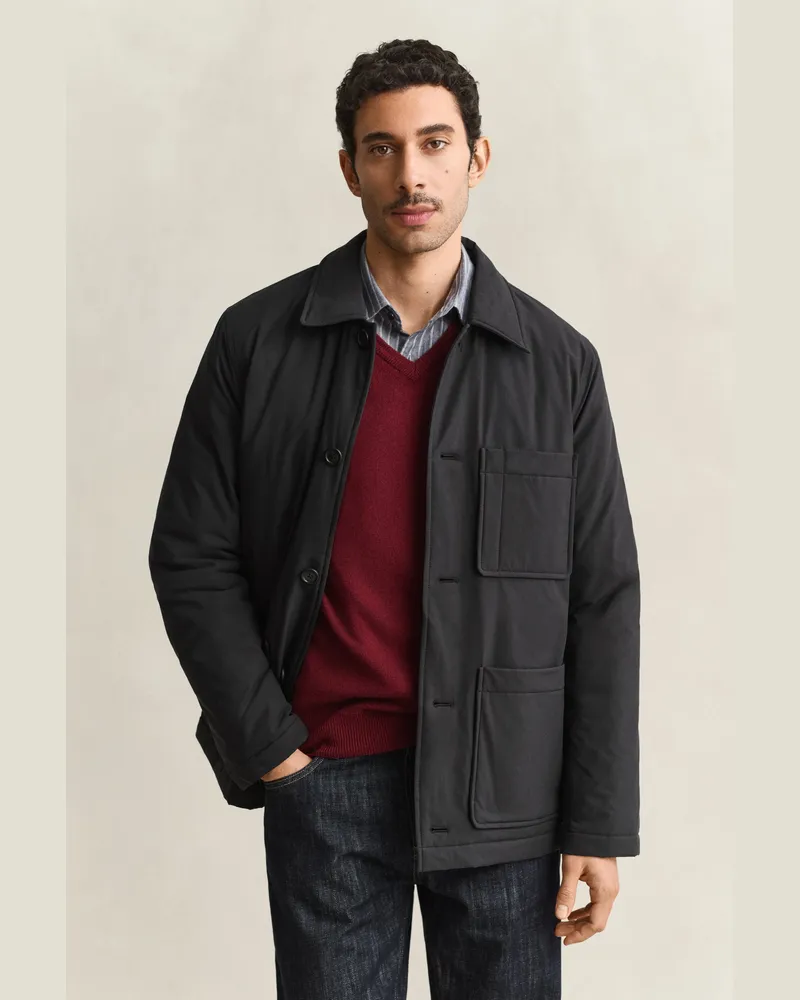 Gant Herren Wattierte Chore Jacket Schwarz Schwarz