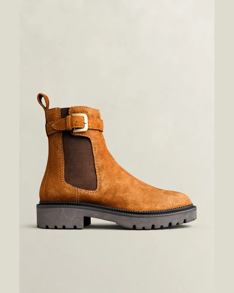 Gant Damen Kelliin Stiefel aus Veloursleder COGNAC Braun Cognac