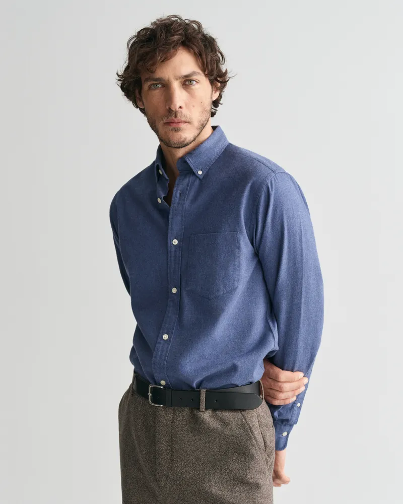 Gant Herren Regular Fit Melange Flanellhemd 