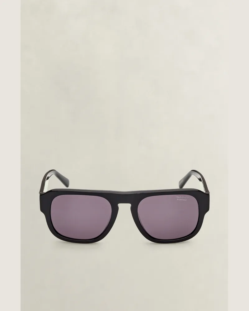 Gant Herren Rechteckige Sonnenbrille Schwarz Schwarz