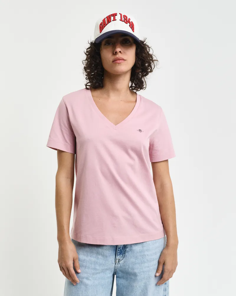 Gant Damen Shield V-Neck T-Shirt 