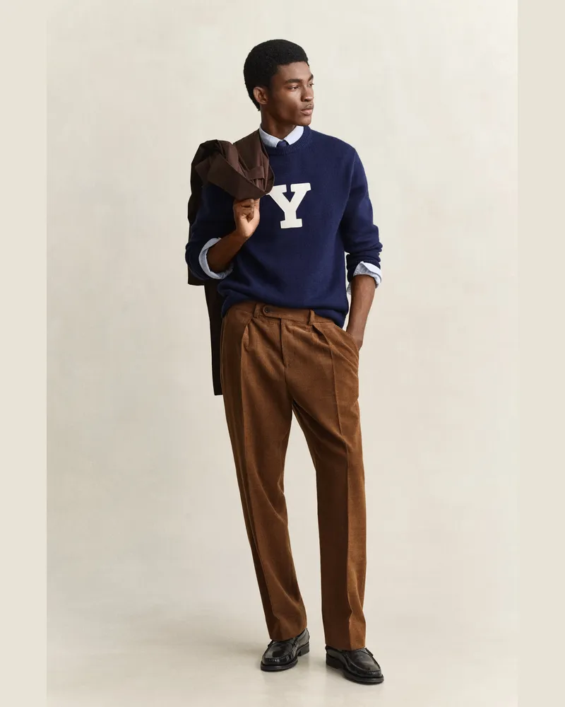 Gant Herren Gant x Yale Pullover aus Merinowolle MARINE Marine