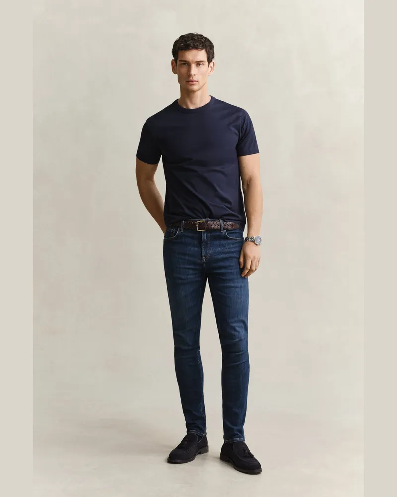Gant Herren Extra Slim Active Recover Jeans MID Blau WORN IN Mid