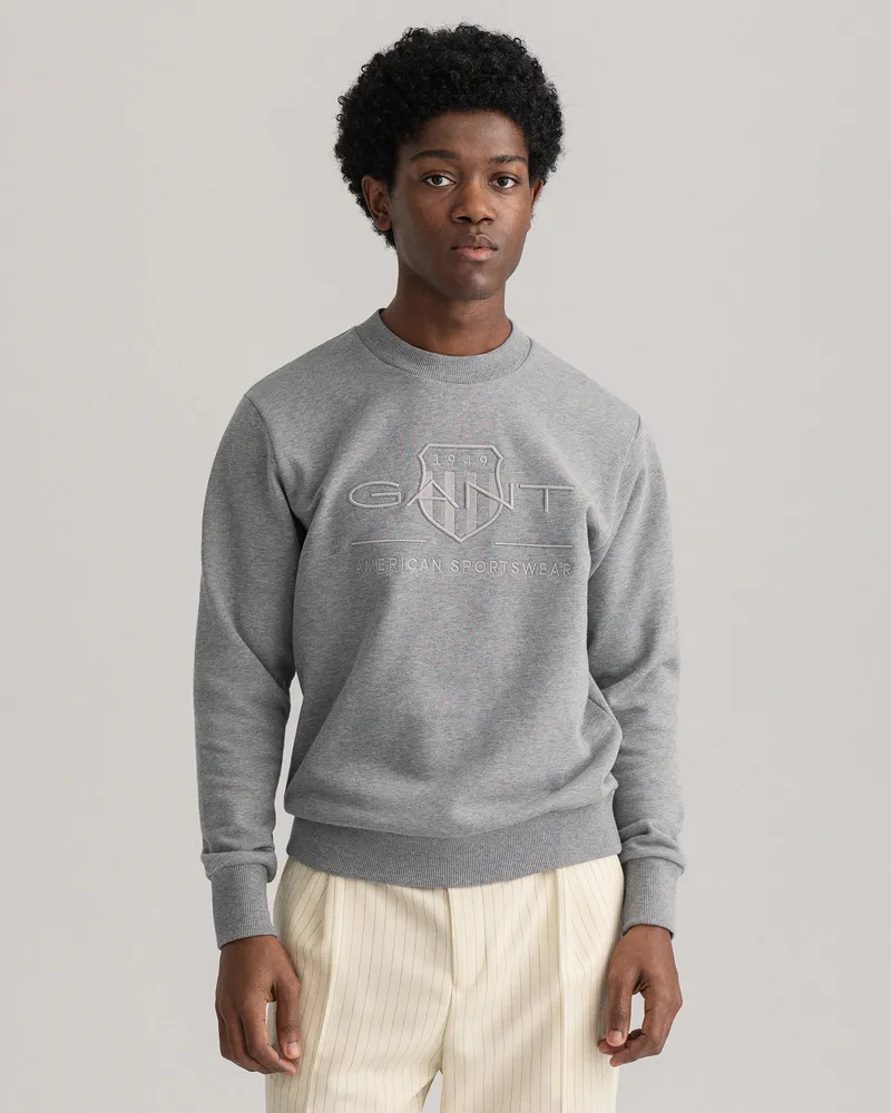 Gant Herren Tonal Archive Shield Rundhals-Sweatshirt 