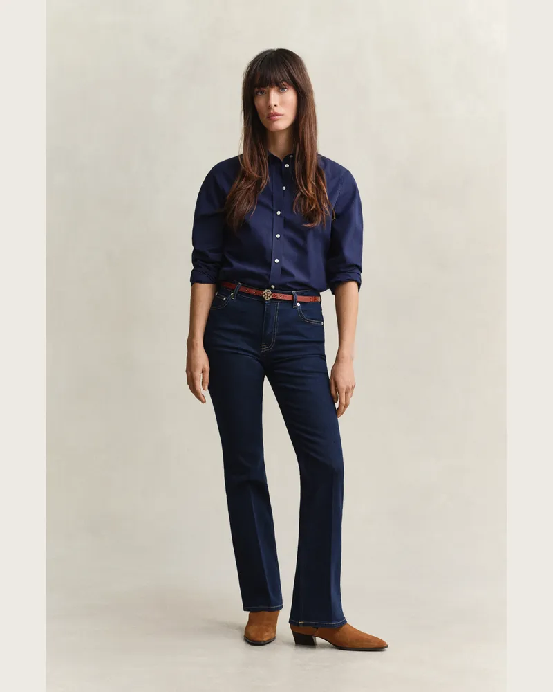 Gant Damen Ausgestellte Slim Fit Stretch-Jeans DARK Blau Dark