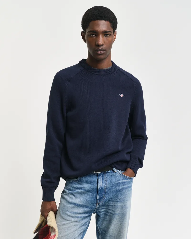 Gant Herren Casual Rundhalspullover aus Baumwolle 
