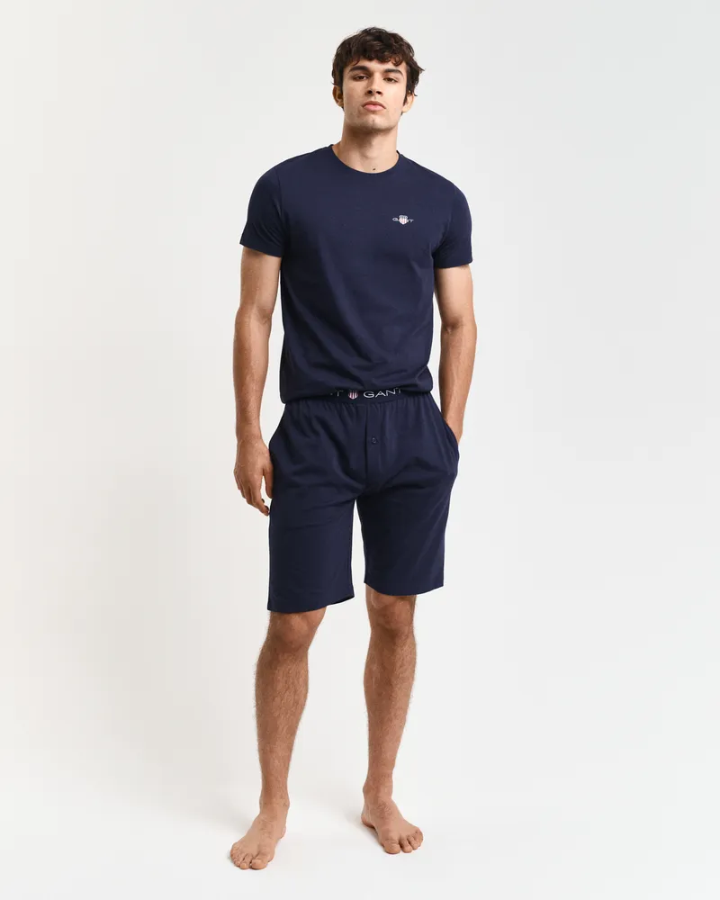 Gant Herren Pyjama mit T-Shirt und Shorts 