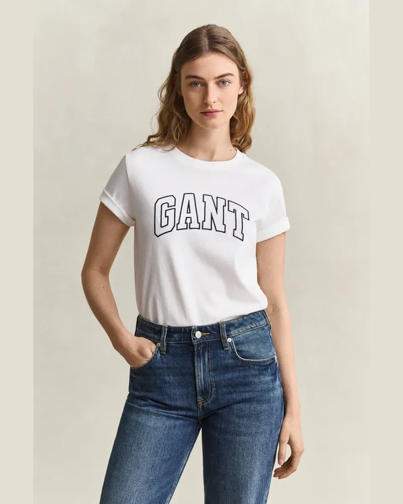 Gant Damen Graphic T-Shirt EGGSHELL Eggshell