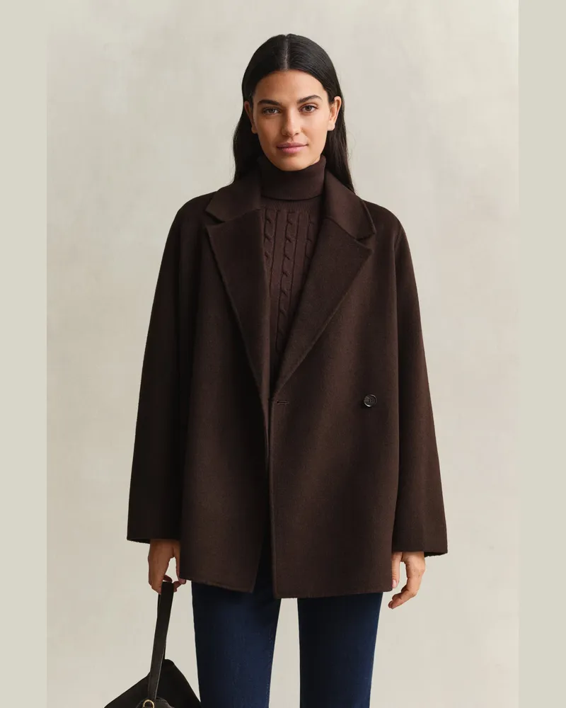 Gant Damen Handgenähte Jacke mit Gürtel DEEP Braun Deep