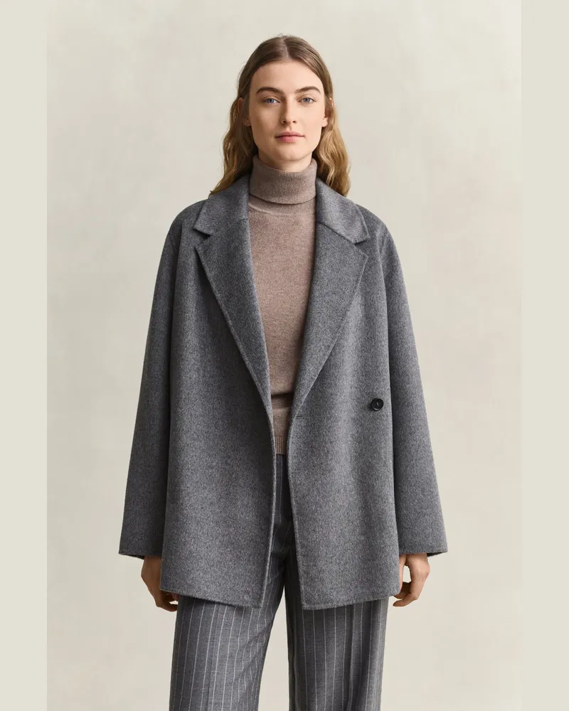 Gant Damen Handgenähte Jacke mit Gürtel CHARCOAL MELANGE Charcoal