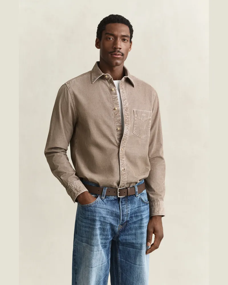 Gant Herren Cordhemd MIST TAUPE Mist