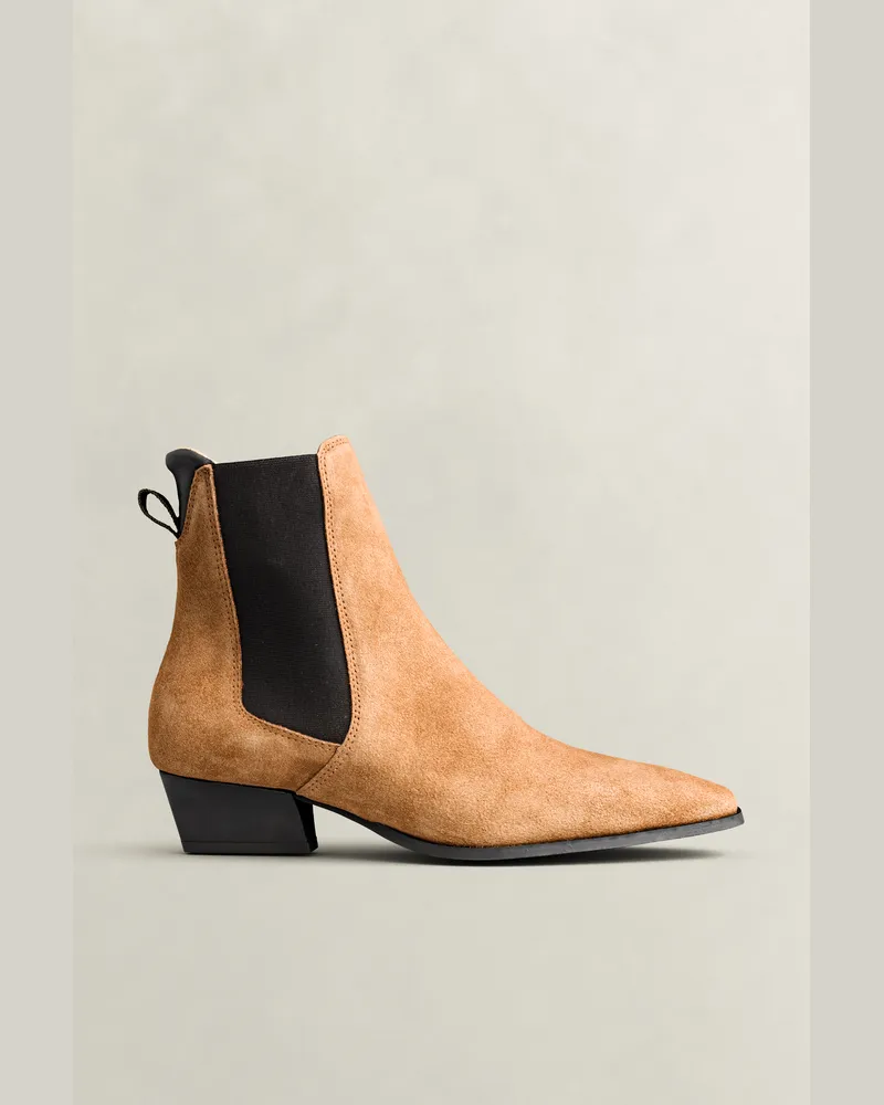 Gant Damen Bassotte Chelsea Boot aus Veloursleder ROASTED WALNUT Roasted