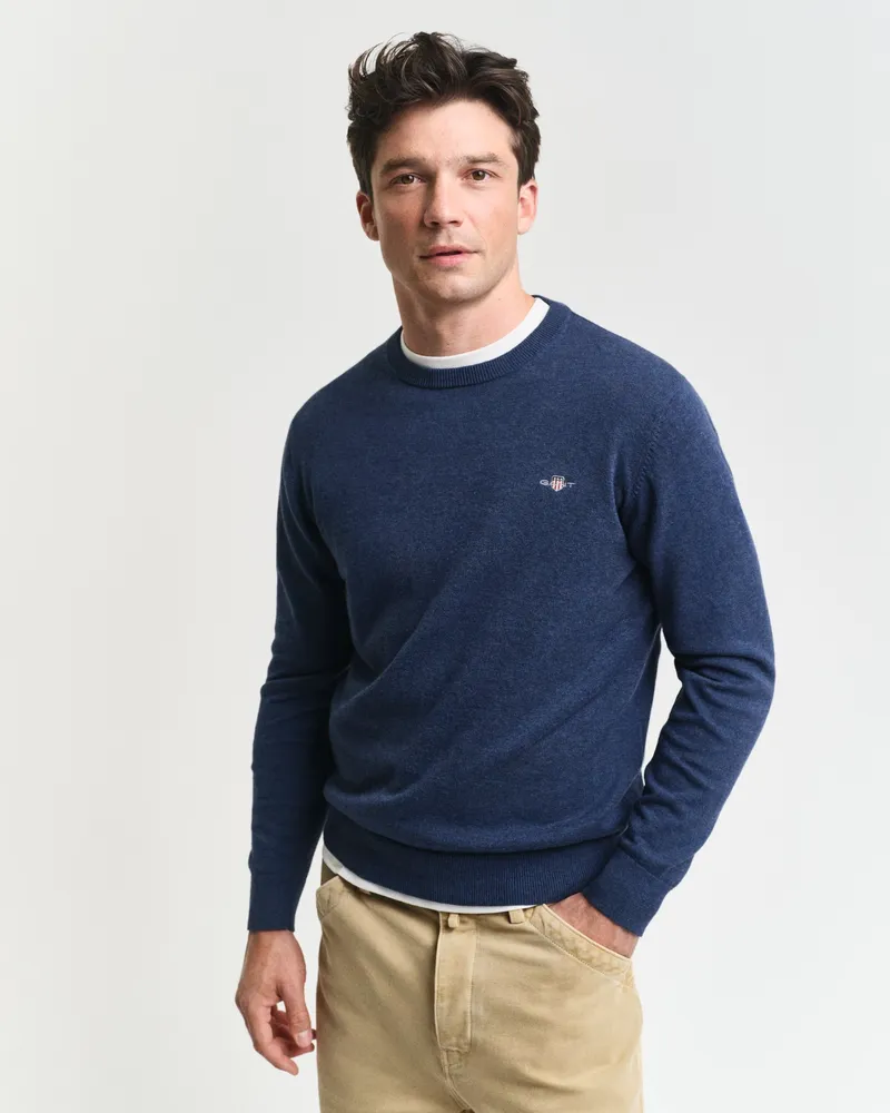 Gant Herren Classic Rundhalspullover aus Baumwolle 
